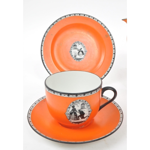 58 - Carlton Ware - A collection of early 20th-century porcelain tea service pieces, including a teapot, ... 