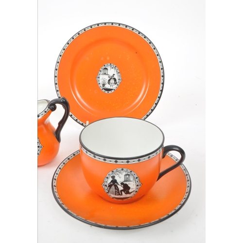 58 - Carlton Ware - A collection of early 20th-century porcelain tea service pieces, including a teapot, ... 