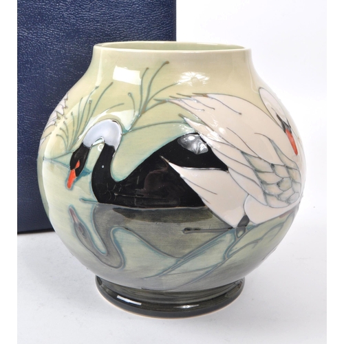 78 - Moorcroft Pottery - A limited edition Swan pattern globular vase, designed by Sally Tuffin, No. 233 ... 