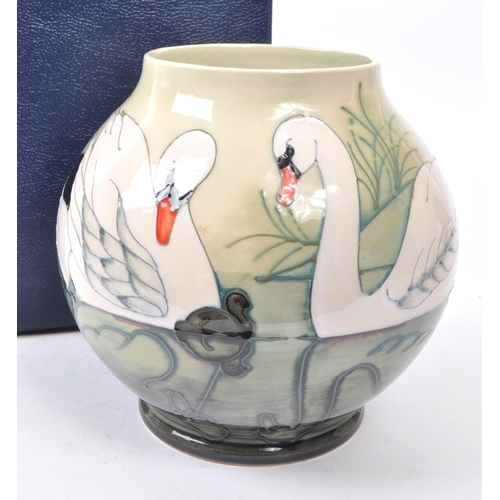 78 - Moorcroft Pottery - A limited edition Swan pattern globular vase, designed by Sally Tuffin, No. 233 ... 