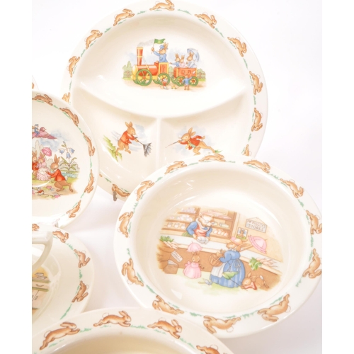 85 - Royal Doulton - Bunnykins - A collection of vintage 20th century porcelain china Bunnykins display w... 