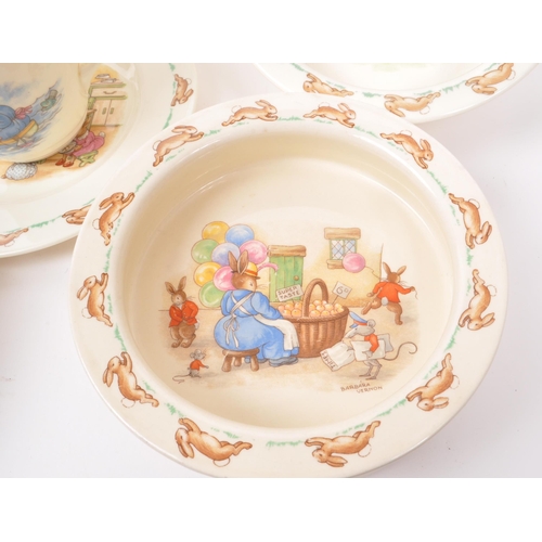 85 - Royal Doulton - Bunnykins - A collection of vintage 20th century porcelain china Bunnykins display w... 