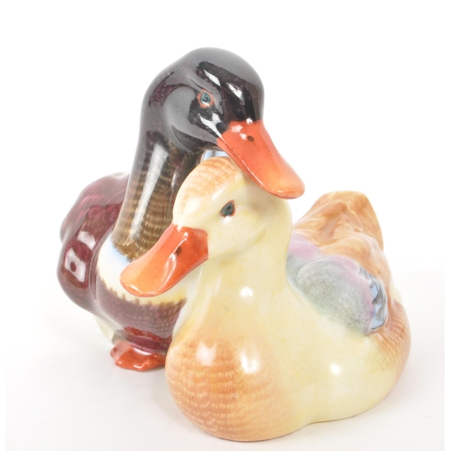 96 - Herend - Two pair of vintage 20th century Herend model 5036 porcelain duck figures. Each figure in t... 