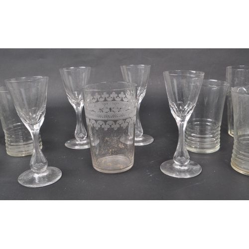 112 - A collection of thirteen 19th-century Victorian drinking glasses, to include four liqueur glasses an... 