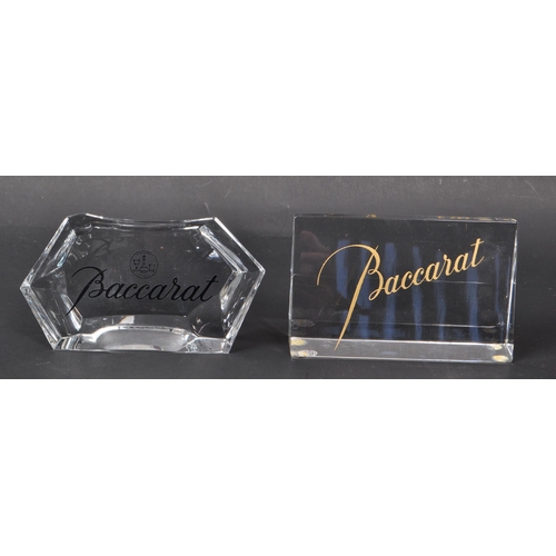 113 - Baccarat - Two vintage 20th century cut crystal glass display blocks / paperweights. The collection ... 