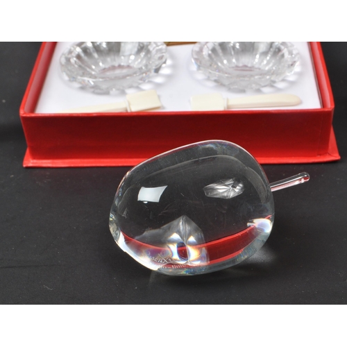 124 - Baccarat - A vintage 20th century Baccarat cut crystal glass salt and pepper dish set and ashtray, a... 