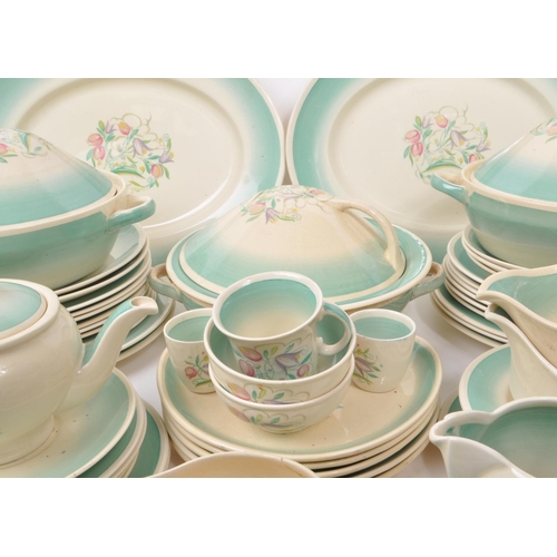 402 - Susie Cooper - A large collection of mid-century ceramic dinner service pieces, with the pattern 'Dr... 