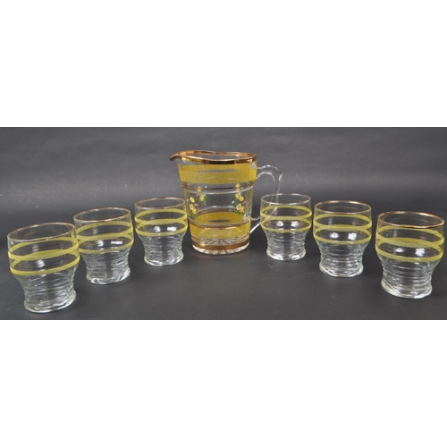 5 - A collection of vintage late 20th century lemonade set, sugar glaze, glassware. Comprising of: a lem... 