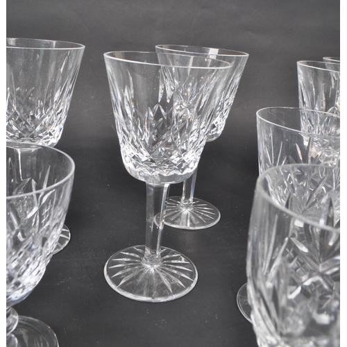 63 - Waterford - A collection of Waterford Lismore pattern cut crystal drinking / presentation glasses. T... 