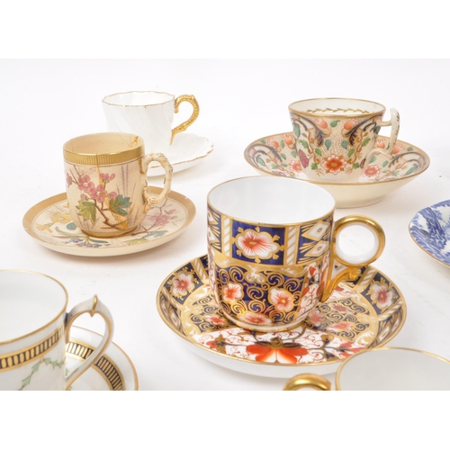 66 - A collection of 19th century and later porcelain china hand painted cabinet teacups and saucers.. To... 