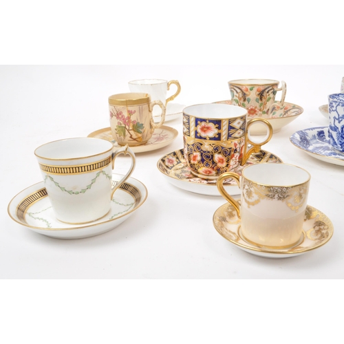 66 - A collection of 19th century and later porcelain china hand painted cabinet teacups and saucers.. To... 