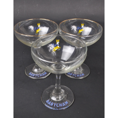 81 - Babycham - A collection of eight mid 20th Century circa 1970s vintage Babycham champagne glasses. Si... 