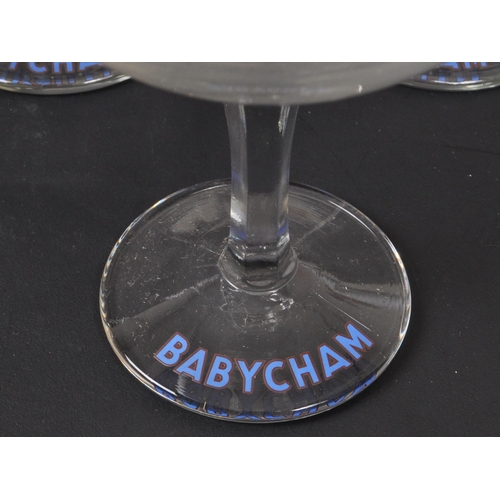 81 - Babycham - A collection of eight mid 20th Century circa 1970s vintage Babycham champagne glasses. Si... 