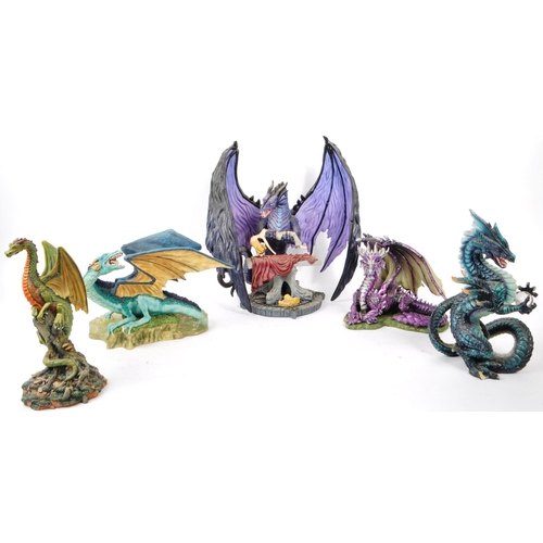 338 - A collection of six 21st century 'Nemesis Now' and 'Land of The Dragons' dragon figurines, comprisin... 