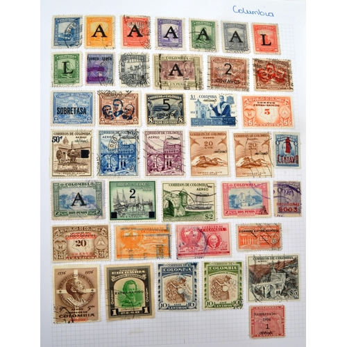 508 - A collection of mostly South American and French Colonies 19th and 20th century postage stamps. Havi... 