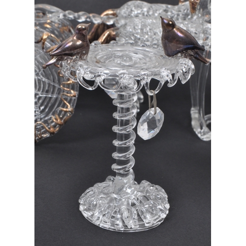 23 - A 20th century studio art glass sculpture of a horse and carriage. The 4-horse drawn carriage with o... 