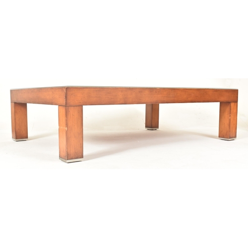 100 - Ralph Lauren - a vintage bespoke made solid teak & hand woven seaweed / seagrass low coffee occa... 