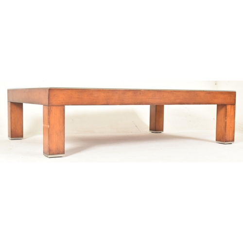 100 - Ralph Lauren - a vintage bespoke made solid teak & hand woven seaweed / seagrass low coffee occa... 