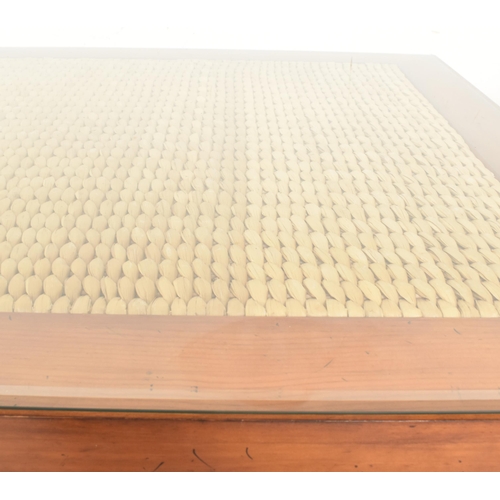 100 - Ralph Lauren - a vintage bespoke made solid teak & hand woven seaweed / seagrass low coffee occa... 