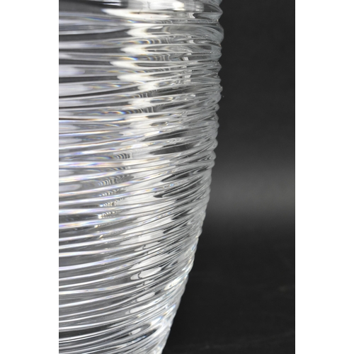 137 - Jasper Conran for Stuart Crystal - a large designer crystal glass vase of ovoid tapering form with l... 