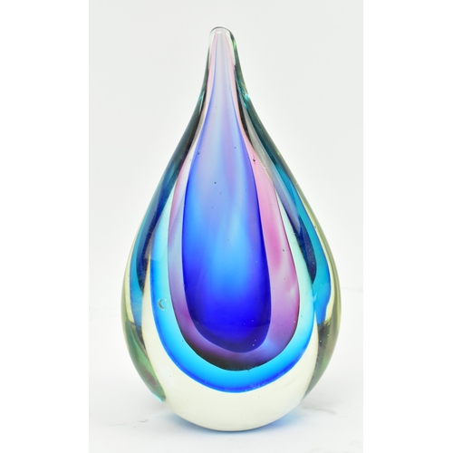 164 - Flavio Poli for Murano (attributed to) - a vintage mid century 1960s teardrop paperweight. Coloured ... 