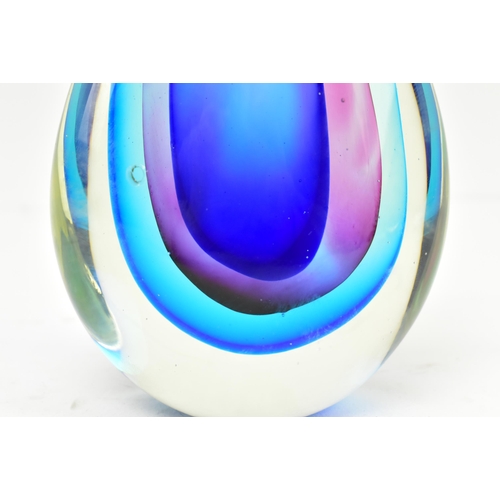 164 - Flavio Poli for Murano (attributed to) - a vintage mid century 1960s teardrop paperweight. Coloured ... 