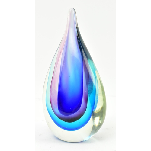 164 - Flavio Poli for Murano (attributed to) - a vintage mid century 1960s teardrop paperweight. Coloured ... 