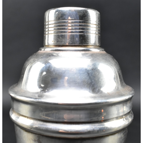 169 - Bonzer - a vintage early to mid 20th century Art Deco style silver plated cocktail shaker. The drink... 