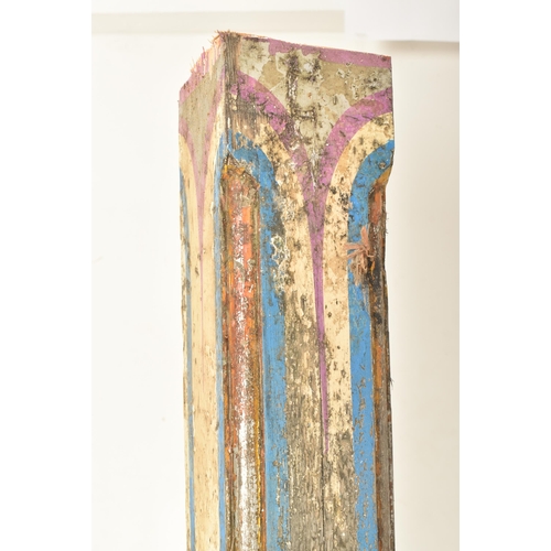 177 - Fred Fowle - a pair of vintage 20th century hand painted fairground / funfair wooden upright pillars... 