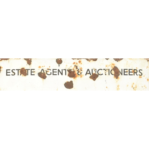 193 - Fox and Sons Estate Agents & Auctioneers - a vintage mid century large enamel sign. The sign wit... 