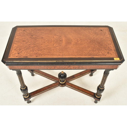 202 - An Aesthetic Movement late 19th century bird's eye maple & amboyna wood veneer card / games table. T... 