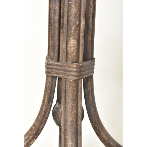 207 - A large Thonet Revival cast metal hat / coat floor stand. The stand having four large scrolled hooks... 