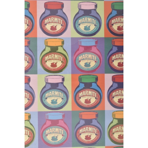 253 - A vintage IKEA pop art style polychrome poster on paper. The poster depicting a series of Marmite ja... 