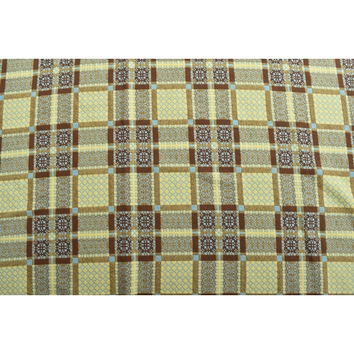 261 - A vintage 20th century hand woollen traditional Welsh blanket. The blanket in hues of cappucino, yel... 