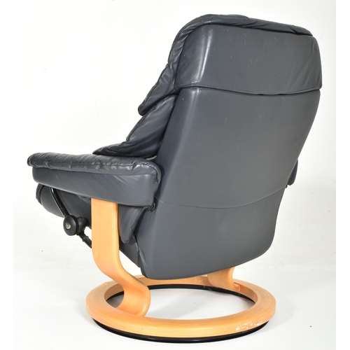 262 - Ekornes - Stressless - a 20th century reclining armchair / easy lounge swivel chair and matching sto... 