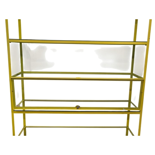 285 - A high end design contemporary painted metal & glass wall shop display cabinet bookcase. The cab... 