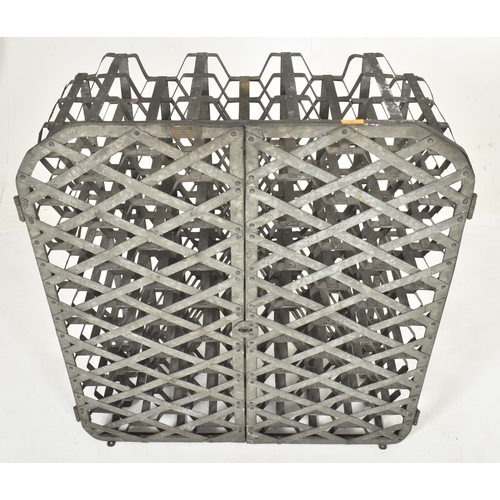 290 - Clarke Bros. Ipswich - Honeycomb - a British Modern Design galvanized wine rack of honeycomb form. T... 