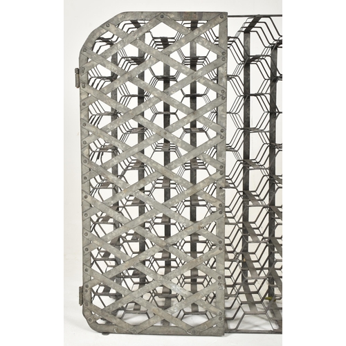 290 - Clarke Bros. Ipswich - Honeycomb - a British Modern Design galvanized wine rack of honeycomb form. T... 