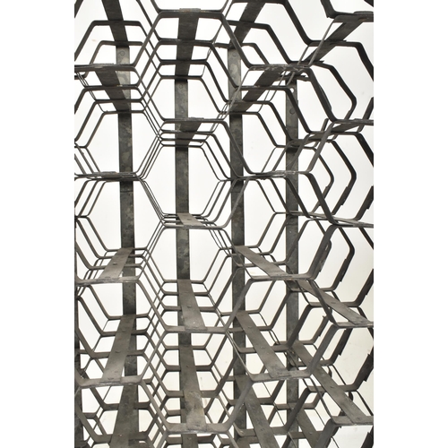 290 - Clarke Bros. Ipswich - Honeycomb - a British Modern Design galvanized wine rack of honeycomb form. T... 