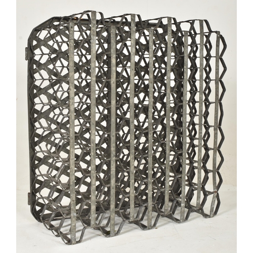 290 - Clarke Bros. Ipswich - Honeycomb - a British Modern Design galvanized wine rack of honeycomb form. T... 