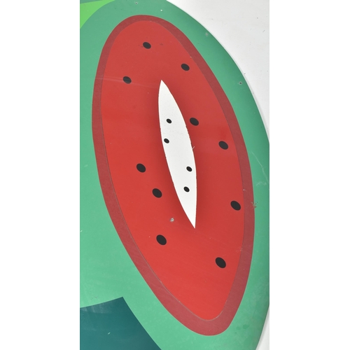 302 - A large 20th century aluminium painted arcade watermelon sign. Possibly for the fruit / gambling mac... 