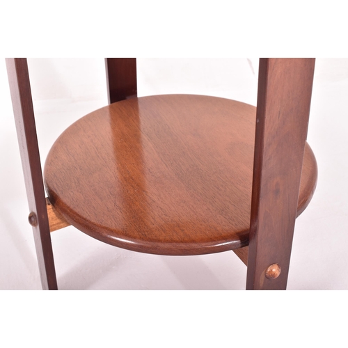 334 - A pair of Arts & Crafts inspired contemporary teak bespoke side occasional low tables. Each havi... 