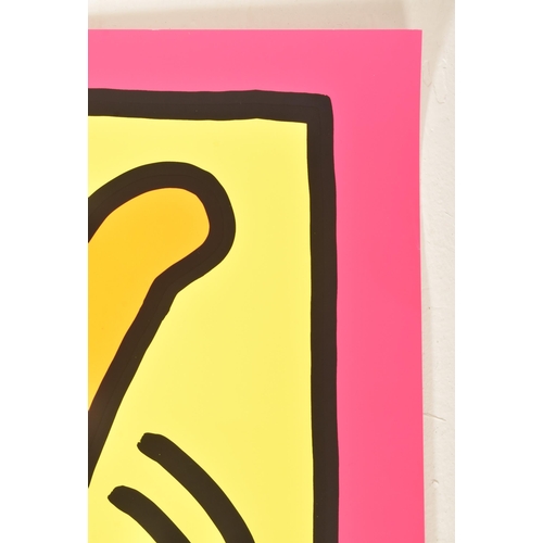 340 - Keith Haring - a vintage 1983 Montreux Jazz Festival poster in pink. The serigraph poster in neon co... 