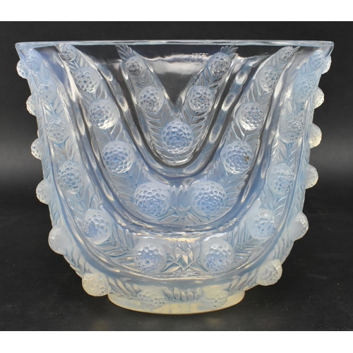 36 - Rene Lalique - Vichy Vase - an early 20th century 1930s French opalescent centrepiece vase, No. 10-1... 