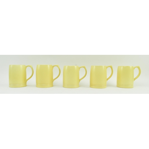 365 - Keith Murray for Wedgwood - a set of nine vintage mid century ceramic beer mugs / steins. Each mug i... 