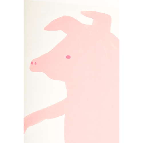 370 - David Shrigley - Some of my Best Friends are Pigs - a vintage poster featuring a pig print in Shrigl... 