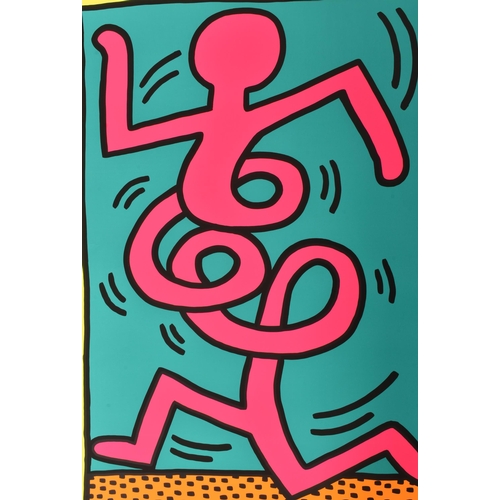 375 - Keith Haring - a vintage 1983 Montreux Jazz Festival poster in pink. The serigraph poster in neon co... 