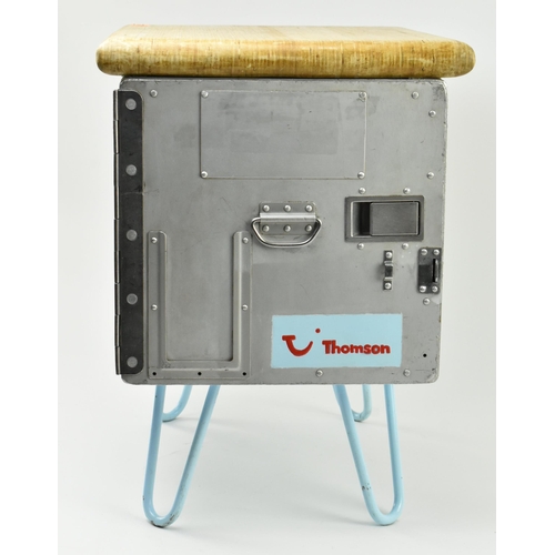 389 - Thomson - a Tui Group German airways atlas galley box on hairpin feet converted on side table. The b... 