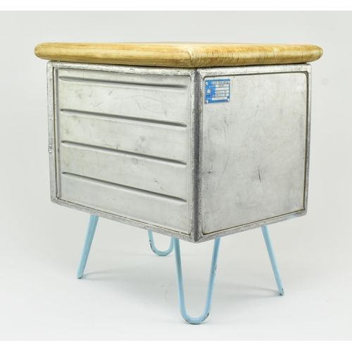 389 - Thomson - a Tui Group German airways atlas galley box on hairpin feet converted on side table. The b... 