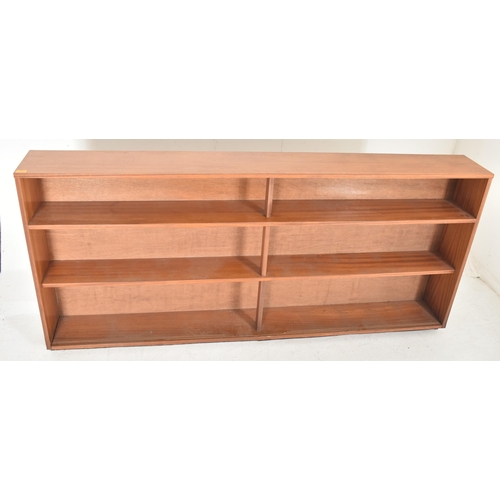 393 - A large British Modern Design retro 20th century teak wood & glass cabinet bookcase. The bookcas... 